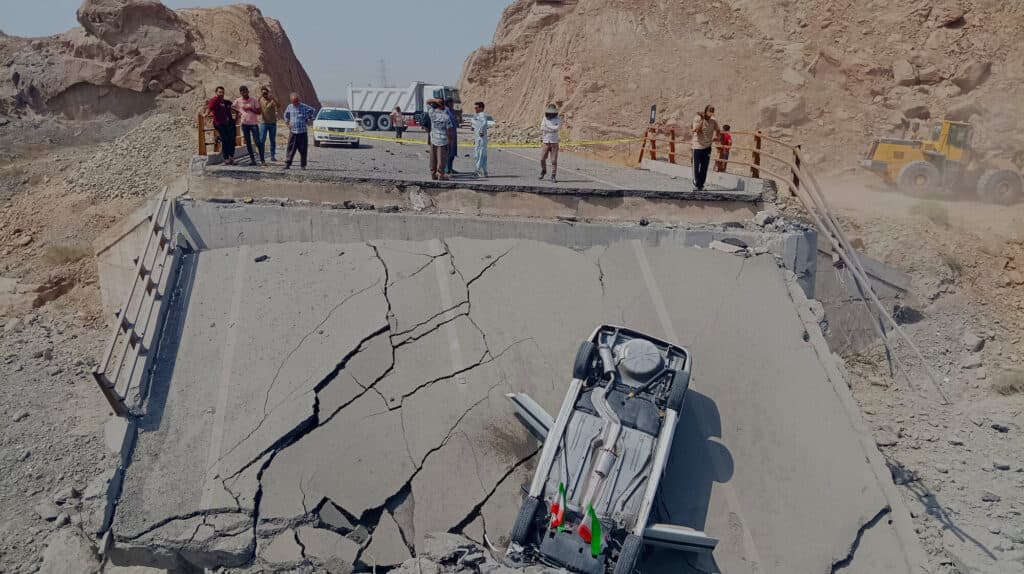 US Iran War: Destroyed Bridge after strikes.